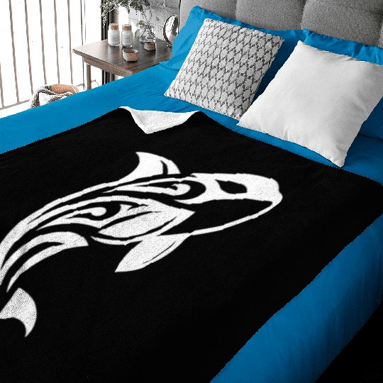 Jumping Orca T Tattoo Style Baby Blankets