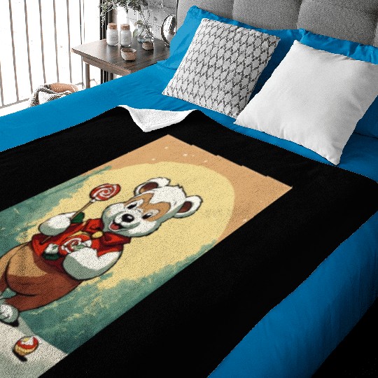Cartoon cute teddy bear Baby Blankets