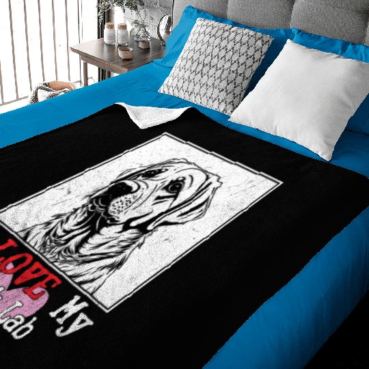 I Love My Black Lab Owner Labrador Retriever Baby Blankets