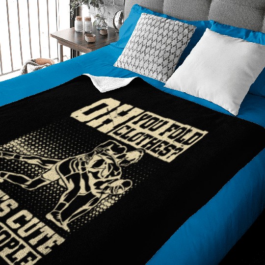 Funny Wrestling I Fold People Wrestler Baby Blankets