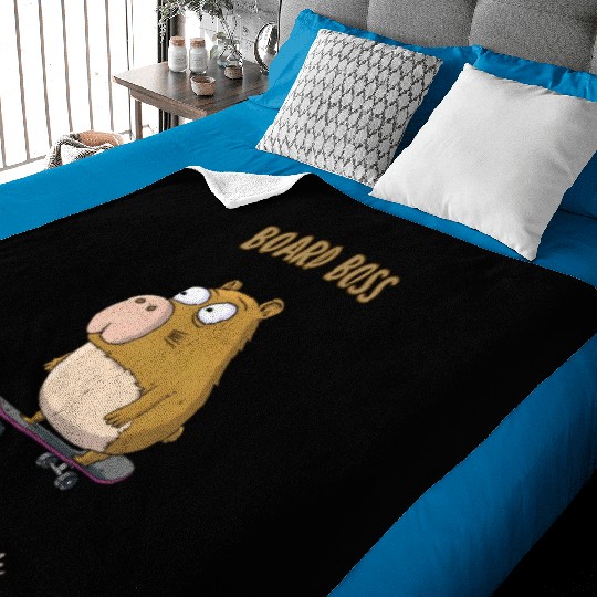 Skate Park Capy: The Capybara Cruiser Baby Blankets