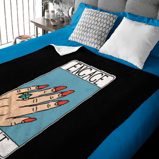 Engagement - Engaged Tarot Card - Wedding Proposal Baby Blankets