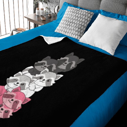 Femaric Flag Pride Lgbtq Cute Raccoon Baby Blankets