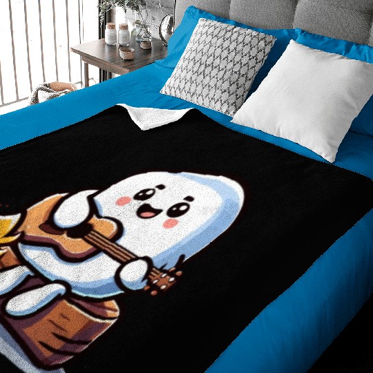 Campfire Guitar Serenade Under Stars Baby Blankets