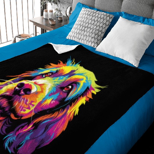 Watercolor Colorful Petit Basset Griffon Vendeen Baby Blankets