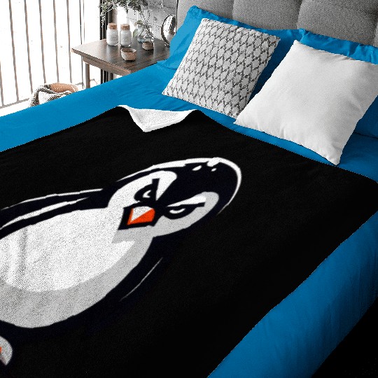 Evil Penguin with Bad Look Baby Blankets