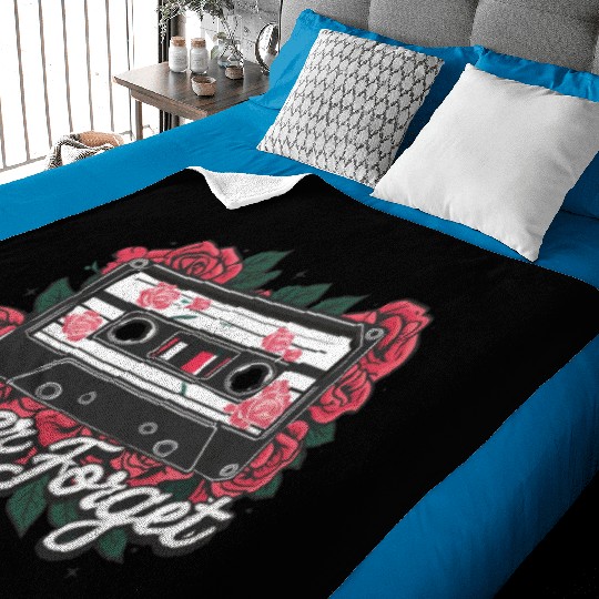 A cassette tape colored with roses Baby Blankets