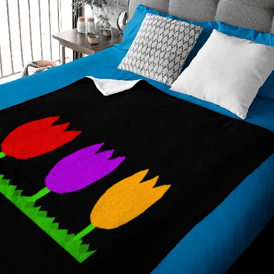 Three cute tulips Baby Blankets