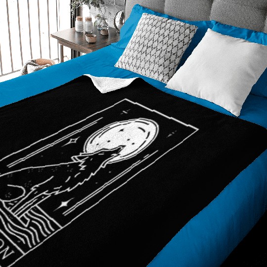 Tarot Card The Moon and Wolf Baby Blankets