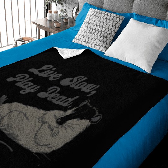 Funny Possum Live slow play dead Street Cat Baby Blankets