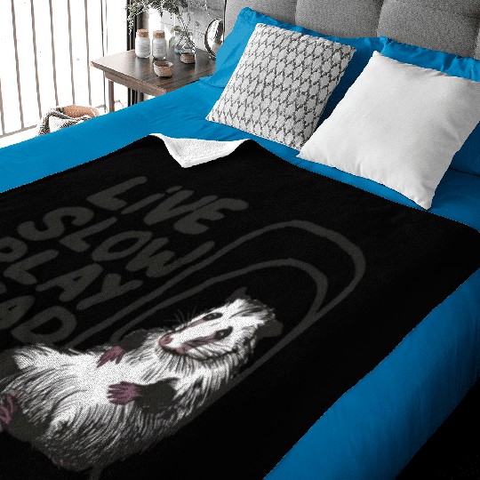 Funny Possum Live slow play dead Street Cat Baby Blankets