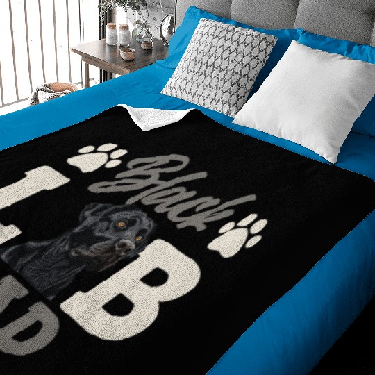 Black Labrador BLACK LAB DAD Labrador Owner Baby Blankets