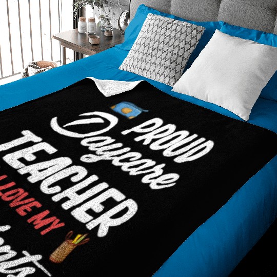 Proud Daycare Teacher I Love My Little Students Baby Blankets