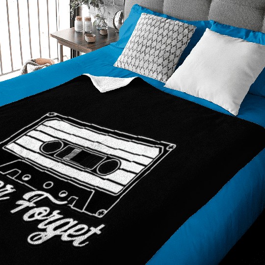 a cassette tape never forget 2 Baby Blankets