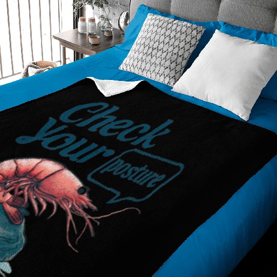 Funny Shrimp "Check Your Posture" Baby Blankets