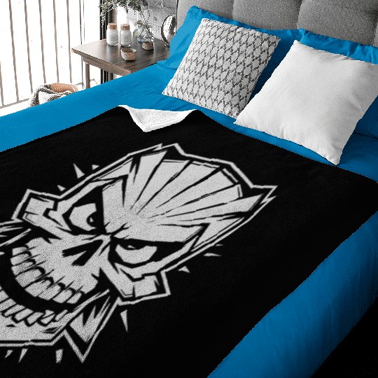 Skull cartoon style Baby Blankets