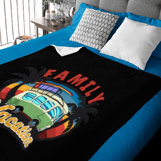 mini bus on a family vacation trip Baby Blankets