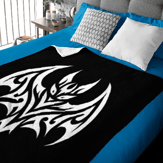 Cute Tribal Style Bat Tattoo Baby Blankets