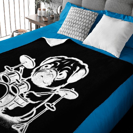 Cute Pug Puppy Drummer Design Baby Blankets
