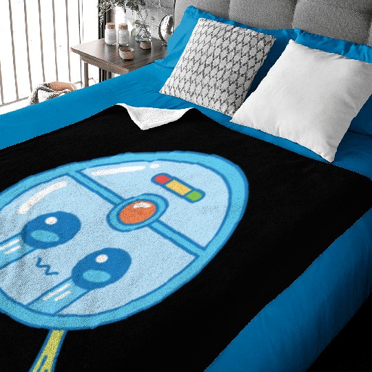 Sad Robot Vacuum Cleaner Kawaii Baby Blankets