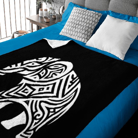 Elephant Tribal Art Tattoo With Big Ears Baby Blankets