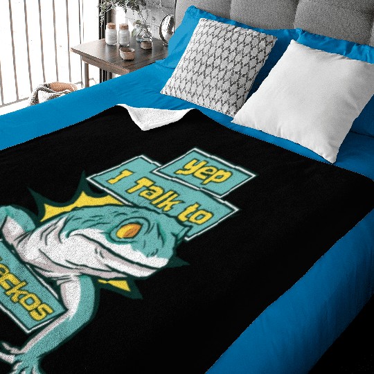 I Talk To Geckos Lizard Gekkota Crested Leopard Baby Blankets