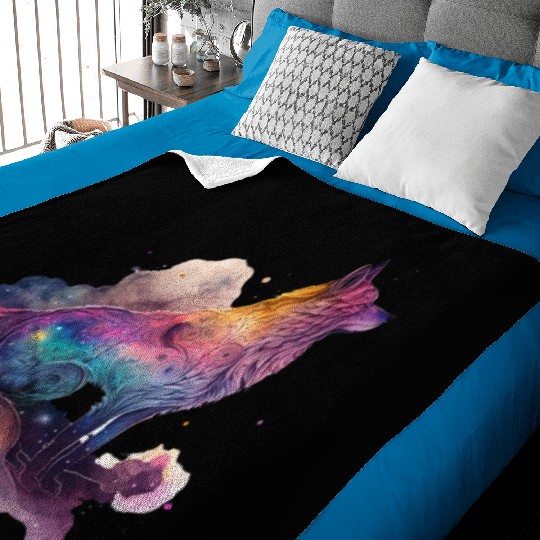 Wolf Print, Cosmic Wolves, Animal Print, Cosmos Baby Blankets