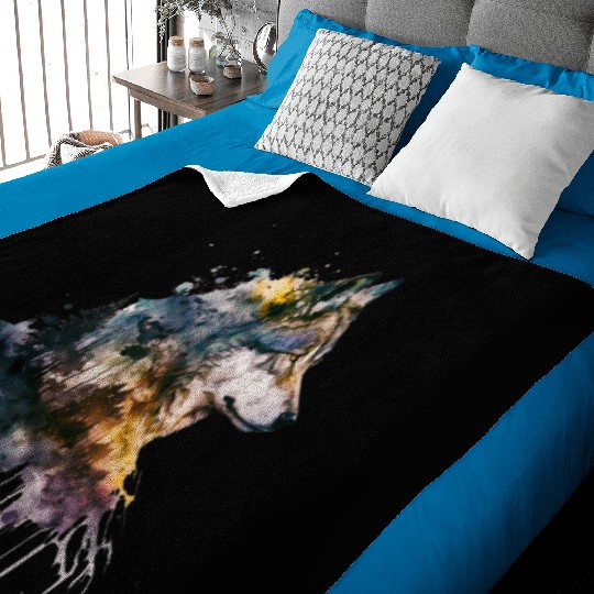 Wolf Print, Cosmic Wolves, Animal Print, Cosmos Baby Blankets