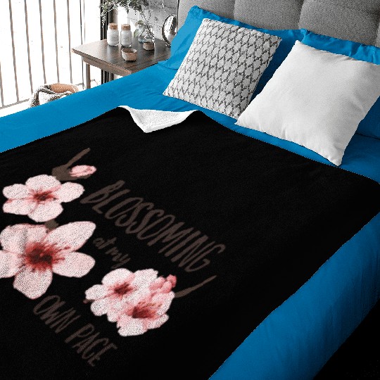 Spring floral Baby Blankets Elegant Cherry Blossom Design