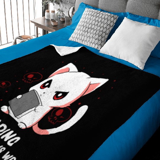 Reading - Reading Cat - Dark Humor - Reading Book Baby Blankets