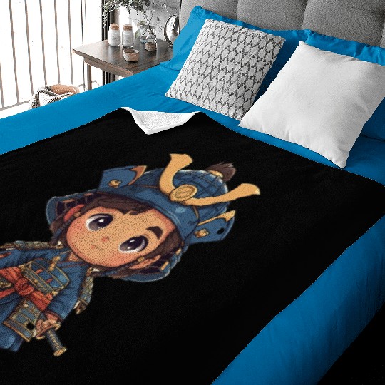Samurai warrior Kid Baby Blankets