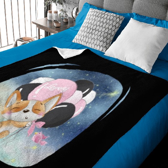 Fox Flying To Space Using Balloon Baby Blankets