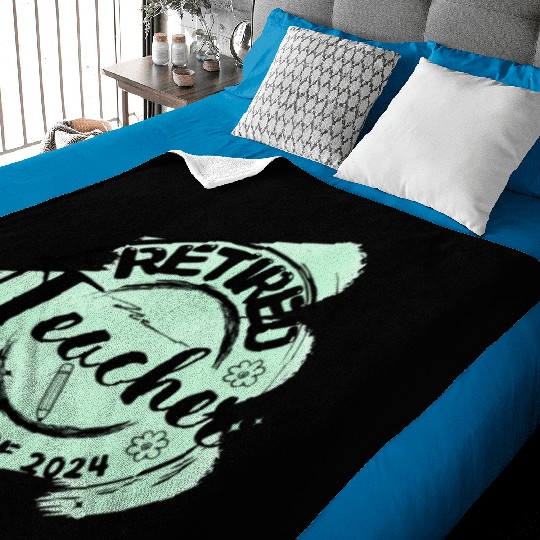 Retired Teacher Class Of 2024 on Women's and Men's Baby Blankets