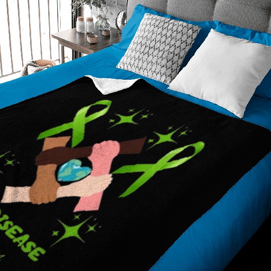 Lime Green Ribbon Lyme Disease Awareness Baby Blankets