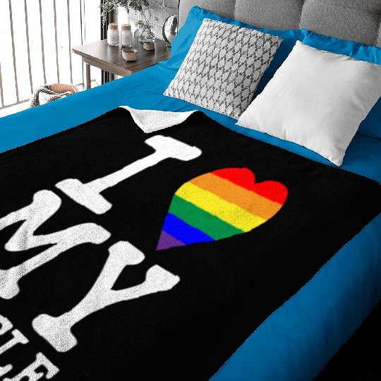 I Love My Guncle Gay Homosexual Rainbow Uncle Baby Blankets