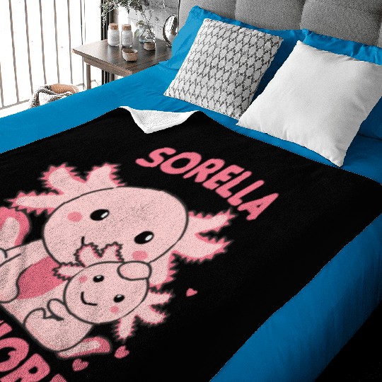 I Will Be Big Sister 2022 For Siblings axolotl Baby Blankets