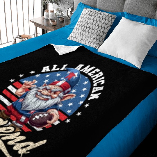 4th Of July Football All American Legend Baby Blankets