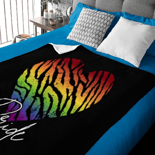 LGBTQ+Pride Rainbow heart-pattern tiger leather Baby Blankets