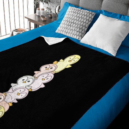 Pangender Flag Pride Lgbtq Cute Penguin Stack Baby Blankets