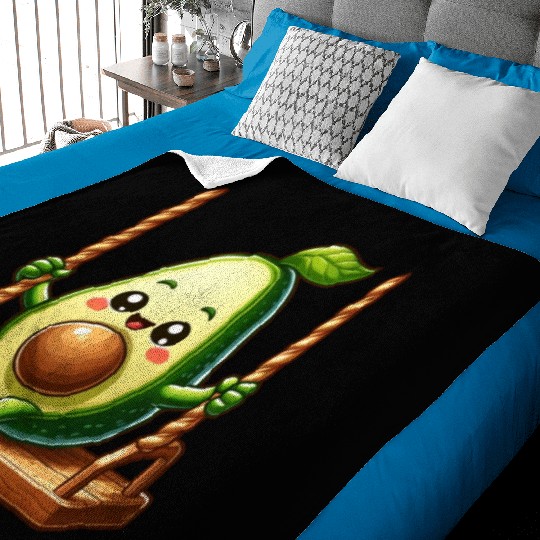 Avocado on a Swing Baby Blankets