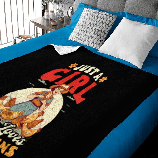 Chicken Farmer Girl Loves Chickens Baby Blankets
