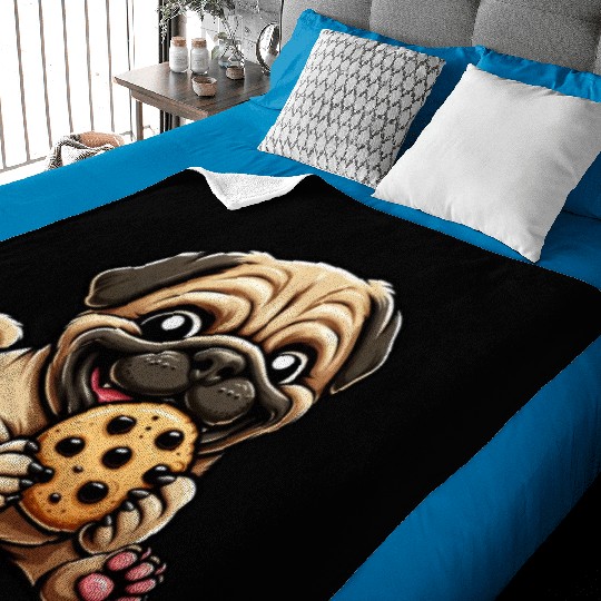 Pug Cookie Sweet Dessert Biscuit Baby Blankets
