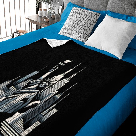 Statue of Liberty Embrace Baby Blankets