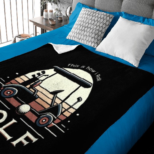 Golf Cart Sunset Baby Blankets