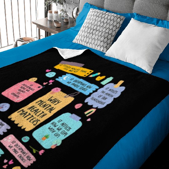 Mental Health Matters Human Brain Illness Baby Blankets