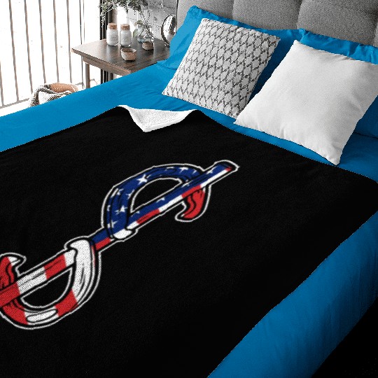 Horseshoe Pitching USA FLag Baby Blankets