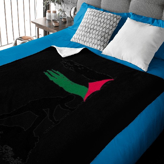 free palestine standing flag silhouette Baby Blankets