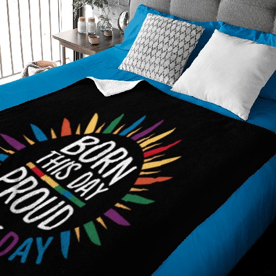 Birthgay Gay Pride Flag Pride Month Equal Rights Baby Blankets