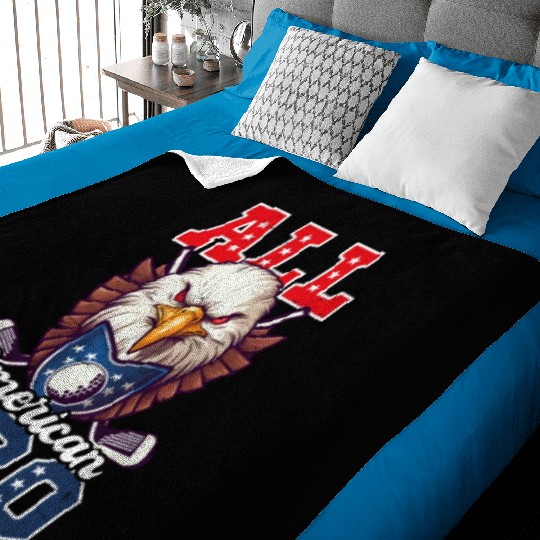 4th Of July Golf All American Bro Eagle Baby Blankets