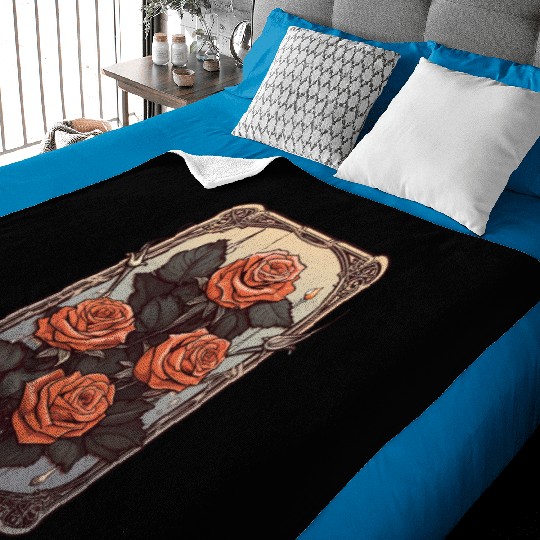 Rose Tarot Card Reader Astrology Occult Baby Blankets